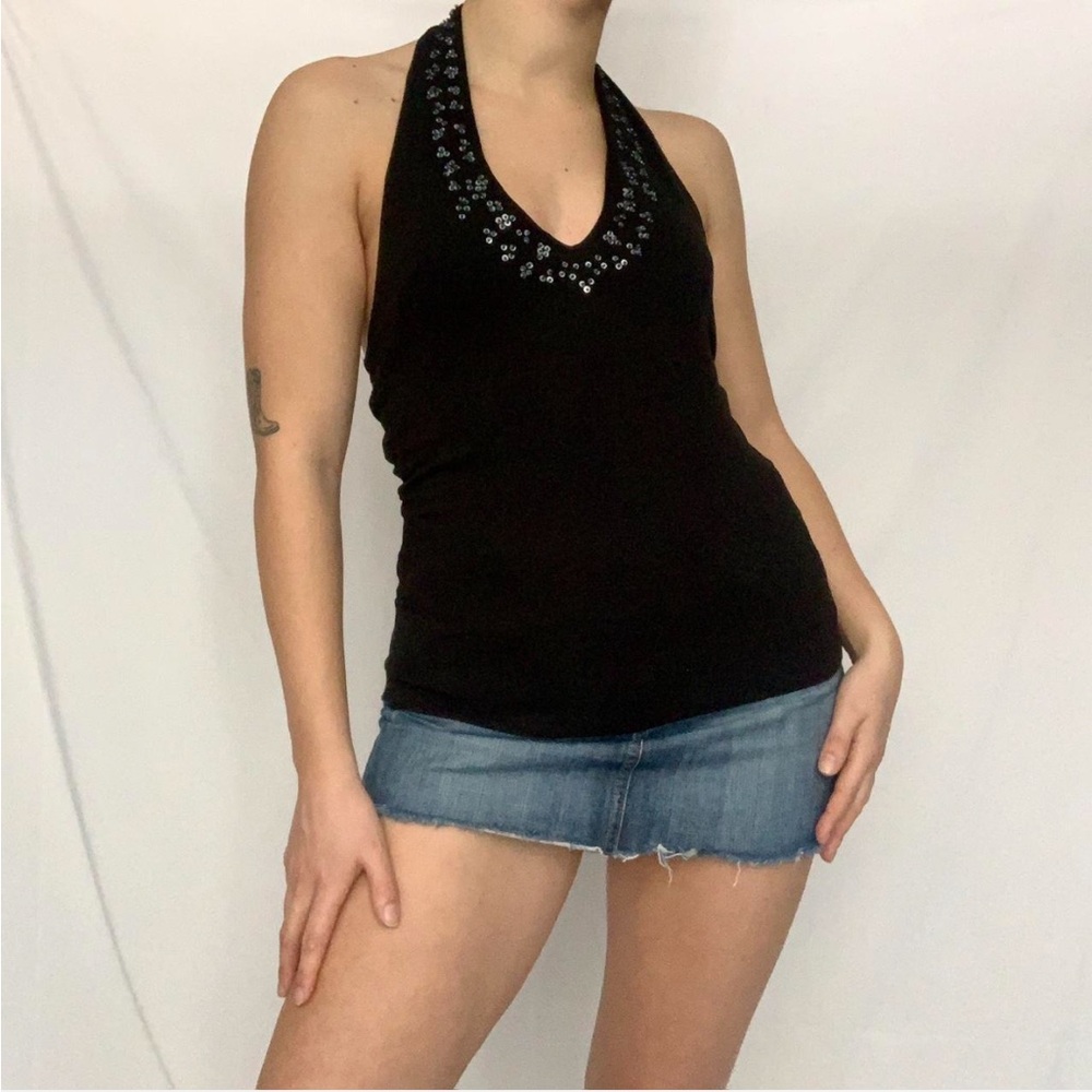 Y2k Digit@l Sequin Halter Top